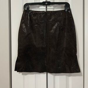 VTG Brown Leather Cache Skirt (Size 6)